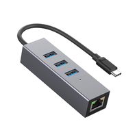 UCOUSO USB C Hub, Aluminum USB C to Ethernet Adapter with 3 USB 3.0 Ports, RJ45 Gigabit Ethernet LAN Wired Network Adapter for Type C Devices,MacBook/Pro, XPS, Samsung and More (Grey)