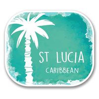 2 x 25cm/250mm St Saint Lucia Caribbean Vinyl Sticker Decal Laptop Travel Luggage Car iPad Sign Fun #6356