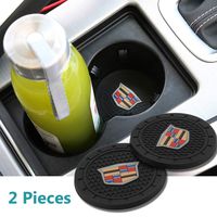 Auto sport 2.75 Inch Diameter Oval Tough Car Logo Vehicle Travel Auto Cup Holder Insert Coaster Can 2 Pcs Pack Fit Cadillac Accessories