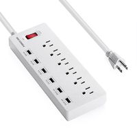 POWERADD Power Strip Surge Protector 6 Outlets & 6 Smart USB Charging Ports, 6' Heavy Duty Extension Cord, USB Outlet for Home & Office 1625W/13A- White