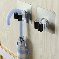 ❤Ywoow❤  Mop Broom Holder 8 pcs Self Adhesive Mop Grip Holders Wall Mounted Broom Hanger