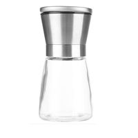 BlueSnail Stainless Steel Manual Grips Glass Salt Pepper Grinder Seasoning Bottle (5.1", Silver)