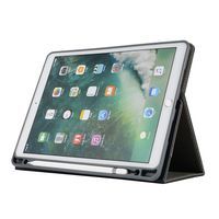 2018 iPad Pro 12.9 Cover,Sammid Pu Leather Full Body Protective Cover With Card Slot Tri-fold Stand Folio Business Cover With Pen Holder Easy Viewing Hand Strap Case For 2018 iPad Pro 12.9 - Dark Blue