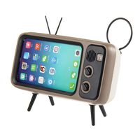 KOBWA Retro TV BT Speaker, Portable BT Speaker with Phone Stand Holder, AUX FM BT Optional, 3D Stereo Sound Quality, 32.8ft Wireless Range BT 4.2 - Creative Gift