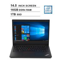 2020 Newest Lenovo Thinkpad E490 14 Inch FHD 1080P Business Laptop (Intel 4-Core i7-8565U up to 4.6GHz, 1TB DDR4 RAM, 512GB SSD, Intel UHD 620, WiFi, Bluetooth, HDMI, Windows 10 Pro)