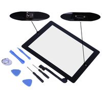 HDE Replacement iPad 3 Touch Screen Tablet Front Display Digitizer Glass 7-Piece Tool Kit and Adhesive Tape (Black)