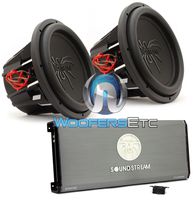 pkg Soundstream T1.6000DL Monoblock Amplifier + Pair of T5.152 15" Dual 2-Ohm Subwoofers