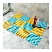 GHHZZQ Bathroom Rugs Simple and Modern Multicolor Stitching Durable PVC Foot Pad Kitchen, 0.8 cm Thick, 30x30cm, 3 Pieces (Color : E, Size : 28pcs)