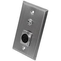 Seismic Audio SA-PLATE6 Stainless Steel Wall Plate with One 1/4-Inch TS Mono Jack and One XLR Female Connector