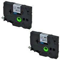 NineLeaf 2 Roll Black on White Heat Shrink Tubes Label Tape Compatible for Brother HSe-231 HSe231 HS231 HS-231 P-Touch GL-100 PT200 PT1000 PT1100 PT1200 PT-E200 PT1180 ST1150 Label Maker