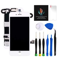 for iPhone 8 Plus Screen Replacement Kit White 5.5" LCD Display for iPhone 8 Plus Replacement Touch Screen Digitizer Full Assembly + Front Camera + Earpiece + Repair Tools + Screen Protector (White)