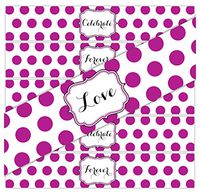 24 Large Dots Waterproof Water Bottle Stickers | Celebrate, Love, Forever | 8 of Each Phrase (Wild Orchid)