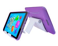 iShoppingdeals - Purple TPU Rubber Skin Cover Case and Multi-Angle View Stand Holder for Hisense Sero 8 Tablet (Model E2281 Only)