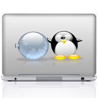 Meffort Inc 17 17.3 Inch Laptop Notebook Skin Sticker Cover Art Decal (Free Wrist pad) - Penguins