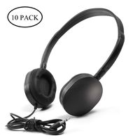 Wholesale Bulk Earphone Earbud Headphone-Kaysent(KHP-10B) 10 Pack Wholesale Headphones for School,Airplane,Hospital,Students,Kids and Adults