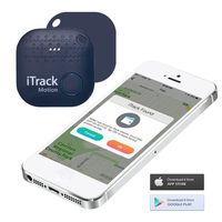 iTrack Motion Key Finder Bluetooth Key Tracker Item Finder Locator Move Alert for Phone Keychain Wallet Bags Luggage, Dark Blue