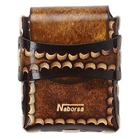 Cigarette Case Genuine Leather Hand Dyeing Cigarette Holder Pouch Hand Painting (Camel)