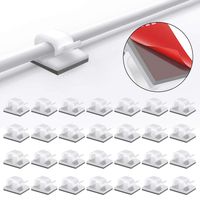 50 Pcs Viaky Wire Cord Clips Adhesive Cable Clips Cable Holder Wire Management, Worked Great for Fixing Your Various Wires, Network Cable, RV Wires, USB Cords, car Cable, TV Coax Cable(White)