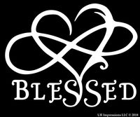 UR Impressions MWht 7in. Blessed Infinite Love Heart Decal Vinyl Sticker Graphics for Cars Trucks SUV Vans Walls Windows Laptop|Matte White|7 X 5.5 Inch|URI695-MW