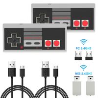 2 Pack NES Wireless Controller, AGPTEK NES Classic Controller Wireless for Nintendo Classic Mini Edition and PC,No-Wired Gamepad Joypad Support Windows/Mac OS/Linux