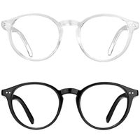 EOSNEIK Blue Light Blocking Glasses Men Women Vintage Thick Round Rim Frame Eyeglasses Anti Blue Ray Computer Game Glasses