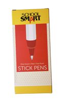 School Smart Round Stick Pen - Fine Point - Pack of 12 - Red