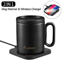 Mug Warmer, Coffee Mug Warmer with Wireless Charger (2 in 1), Wireless Charging, Constant Temperature for Keeping Warm (about 122°F/50°C)