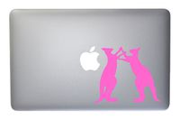 Battling Kangaroos Vinyl Decal for MacBook, Laptop or Other Device 5 Inch (Light Pink)