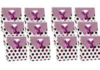 Gift Boxes Bags Bulk Purple Polka Dot 6 x 5 x 2-1/2 inch Set of 12 (12 White)