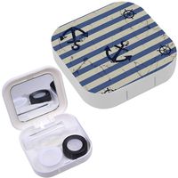 Portable Contact Lens Case Box Travel Kit Mirror + Bottle + Tweezers Container Holder [ Anchor Steering ]