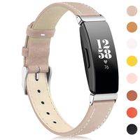 findway Compatible with Inspire HR Bands/Inspire Band, Inspire Replacement Accessories Classic Leather Bracelet for Women Men Sport Wristbands Breathable Strap for Inspire HR Fitness Tracker