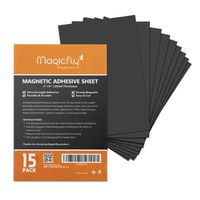 Magnet Sheets with Adhesive 4 X 6 Inch, Magicfly Pack of 15 Flexible Sticky Magnet Sheet Crafts Photos and More, Easy Peel and Stick