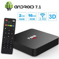 T95 S2 Android 7.1 tv Box with 2GB RAM/16GB ROM Amlogic S905W Quad-core HDMI HD Support 2.4G WiFi 3D 4K