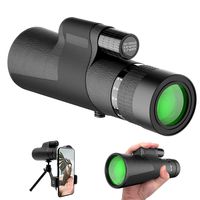 10x30x42 Zoom Monocular Telescope Compact,with Smartphone Holder and Tripod Portable HD Monocular BAK4 Prism FMC Lens Single Hand Focus，for Bird Watching Camping Trip Etc