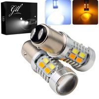 GLL 1157 BAY15D 5730 20 SMD Amber/White Switchback Turn Signal LED Light Bulbs 3.8W 12V LED Super Bright 600 Lumens 6000-6500K Brake Light Lamp (Pack of 2)