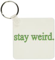 3dRose stay weird. Lime Green. - Key Chains, 2.25 x 4.5 inches, set of 2 (kc_173420_1)