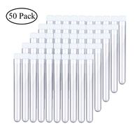 BTSD-home 12x100mm Clear Plastic Test Tubes with Caps for Scientific Experiments, Halloween, Christmas, Scientific Themed Kids Birthday Party Supplies, Decorate The House, Candy Storage(50 Pack)
