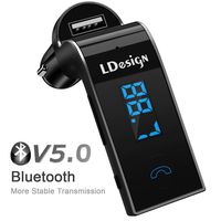 FM Transmitter, LDesign Bluetooth Wireless in-Car FM Radio Adapter Car Kit with Hand Free Call | Stereo 4 Modes Music Play | TF Card &U-Disk Reading Applicable for All Smart Phones -Black