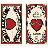 HomArt Scared Heart Large Decorative Matches Set Of 2 matchboxes