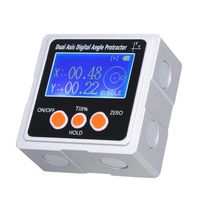 Angle Protractor, KKmoon Mini Dual Axis Digital Angle Protractor Zinc Alloy Shell 360° Measuring Range LCD Display Backlight Digital Inclinometer with Magnet