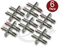 FiberCablesDirect 6 x ST to ST Fiber Couplers Duplex F/F | Female ST Fiber Optical Couplers - 6 Pack | Female/Female Duplex Singlemode or Multimode Compatible | Alt: dup st/st Adapter/Coupler sm mm