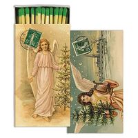 HomArt Decorative Christmas Angels Match Box with Long Matches Great for Lighting Candles, Grills, Fireplaces and More (1)