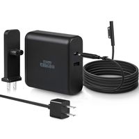 Surface Pro Surface Laptop Charger, USB C Power Adapter Charger 73W 2-Ports with 61W Type C PD 3.0 Compatible with Surface Go Surface Book Surface Pro 4 Pro 3 Surface Laptop & Surface Pro 6 and More