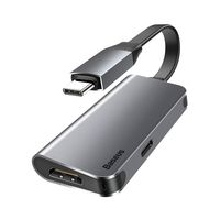 USB C to HDMI Adapter(4K@60Hz), Baseus Aluminum USB Type-C Hub to HDMI 4K Adapter with 60W PD Charging Port Compatible with MacBook Pro 2018/2017,Chromebook,950XL,Dell XPS,Galaxy S10/S9/S8, and More