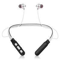 Bluetooth Headphones Neckband Wireless Headset Super Hi-Fi Stereo Deep Bass Earphone Noise Cancellation Magnetic Earbuds Built-in Mic Waterproof Sweatproof for Running Sports Workout (Black+White)