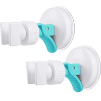 Adjustable Shower Head Holder Bathroom Suction Cup Handheld Shower Head Holder Mounting Bracket Plastic ABS with Chrome Polished for Marble Glass Metal Ceramic (2, Green Wrench)