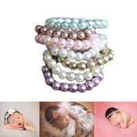 Pearl Bracelet, Choose from 7 Colors, Newborn Photography prop, Toddler, Child, Flower Girl, Adult (2-3 Years, Pink)