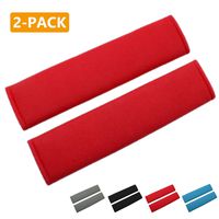 MIRKOO Car Seat Belt Cover Pad, 2-Pack Soft Car Safety Seat Belt Strap Shoulder Pad for Adults and Children, Suitable for Car Seat Belt, Backpack, Shoulder Bag, Laptop Computer Bag (Red)
