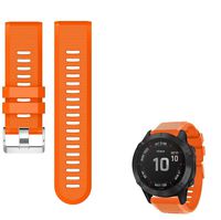 Replacement Band for Garmin Fenix 6x Easy Fit 26mm Width Soft Silicone Watch Strap Compatible with Fenix 6x/Fenix 5x/Fenix 5x Plus/Fenix 3/Fenix 3 HR/Fenix 3 Sapphire/D2 Bravo/Quaitx3/MK1/D2 (Orange)