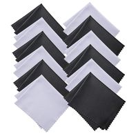 EMAAN 12 Pack-Microfiber Cleaning Cloths for Electronics - Cleans Lenses, Screens, Cameras, iPad, LCD TV Screens ，Eyeglasses, Cell Phone（Black and White）